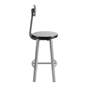 Titan Stool with Backrest, Laminate Seat with Particleboard Core/T-Mold Edge, 24" Seat Height