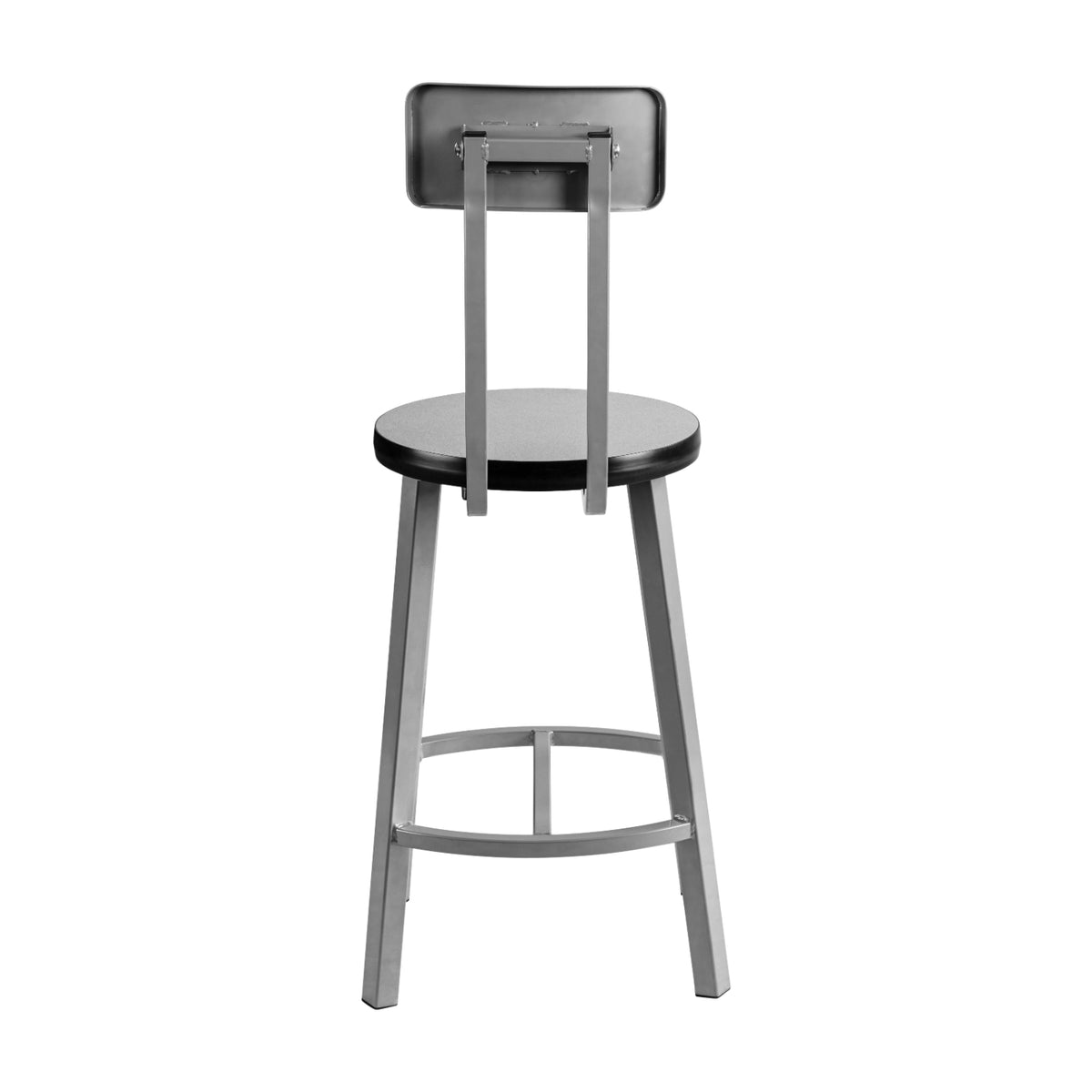 Titan Stool with Backrest, Laminate Seat with Particleboard Core/T-Mold Edge, 24" Seat Height