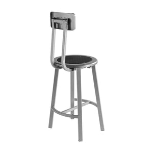 Titan Stool with Backrest, Steel Seat with Black Poly Center, 24" Seat Height