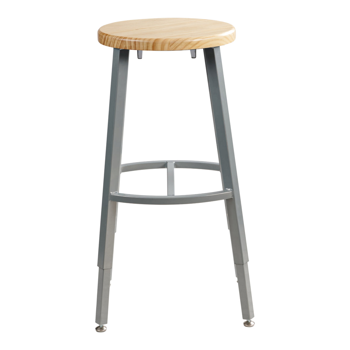 Titan Adjustable Height Stool, Solid Oak Seat, 24-32" Seat Height