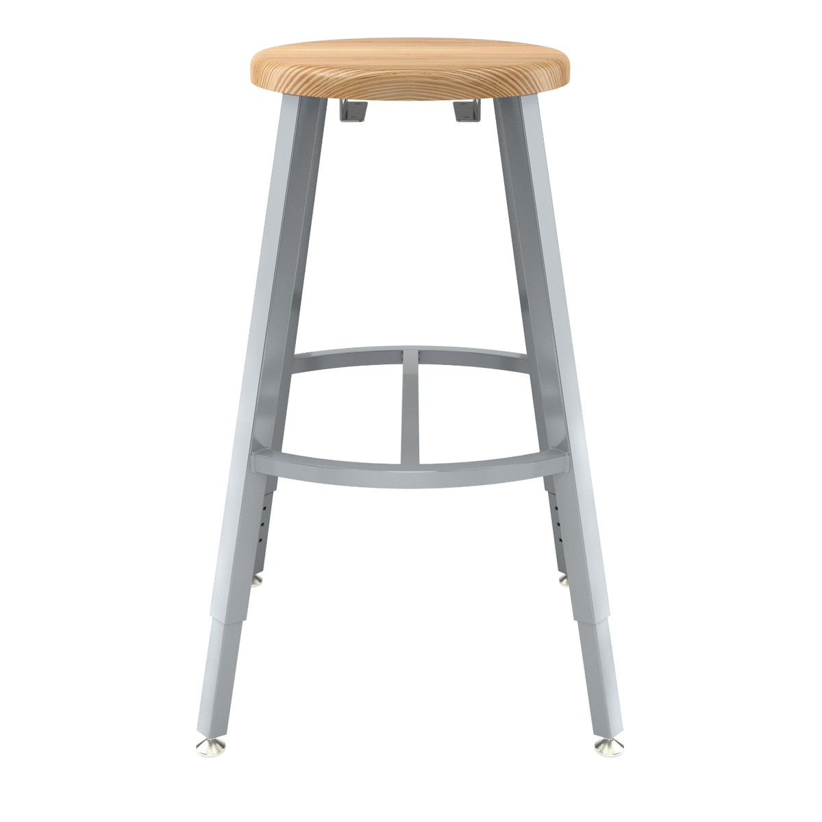 Titan Adjustable Height Stool, Solid Oak Seat, 24-32" Seat Height