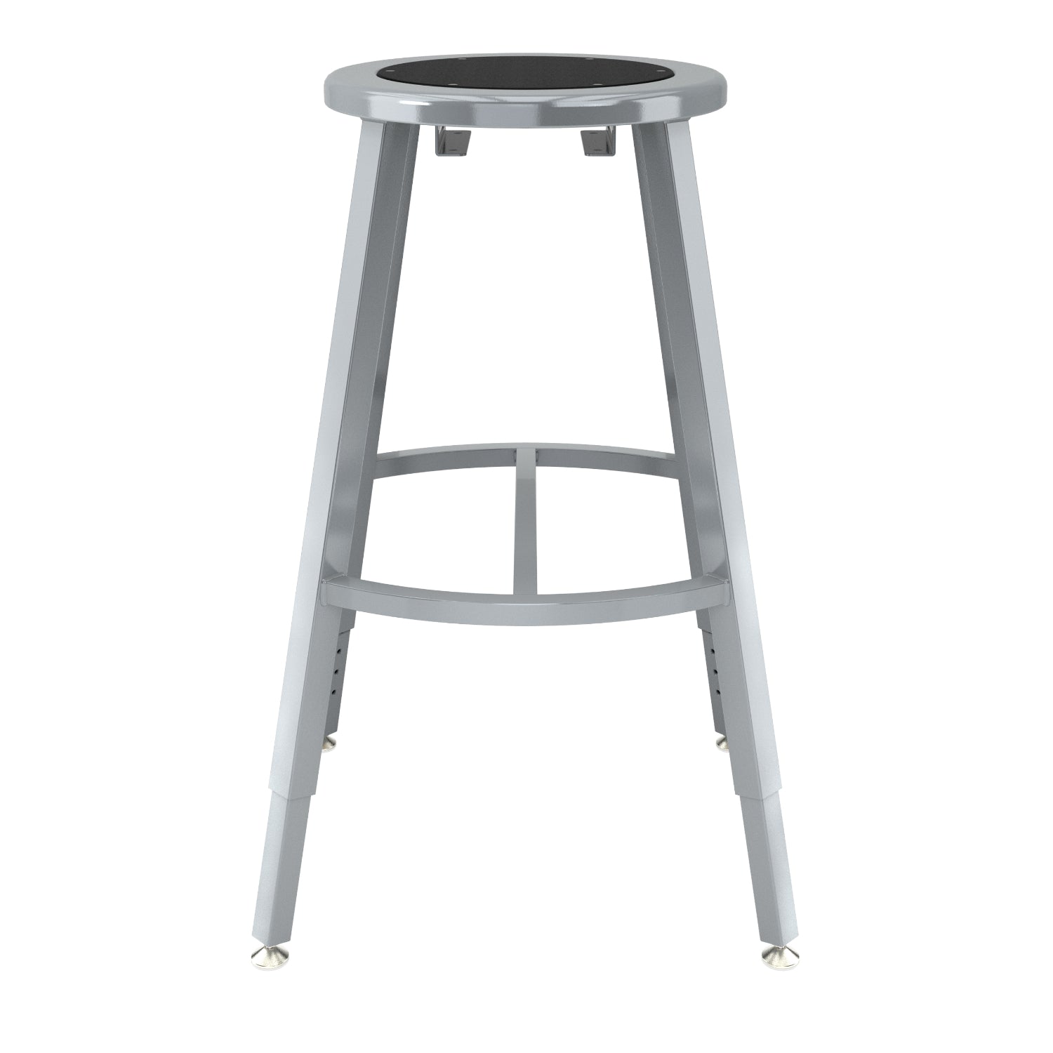 Titan Adjustable Height Stool, Steel Seat with Black Poly Center, 24-32" Seat Height