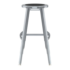 Titan Adjustable Height Stool, Steel Seat with Black Poly Center, 24-32" Seat Height