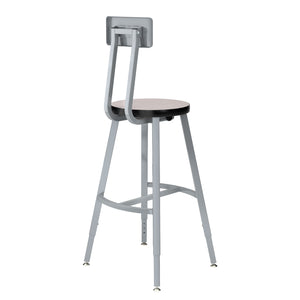 Titan Adjustable Height Stool with Backrest, Laminate Seat with MDF Core/ProtectEdge, 24-32" Seat Height
