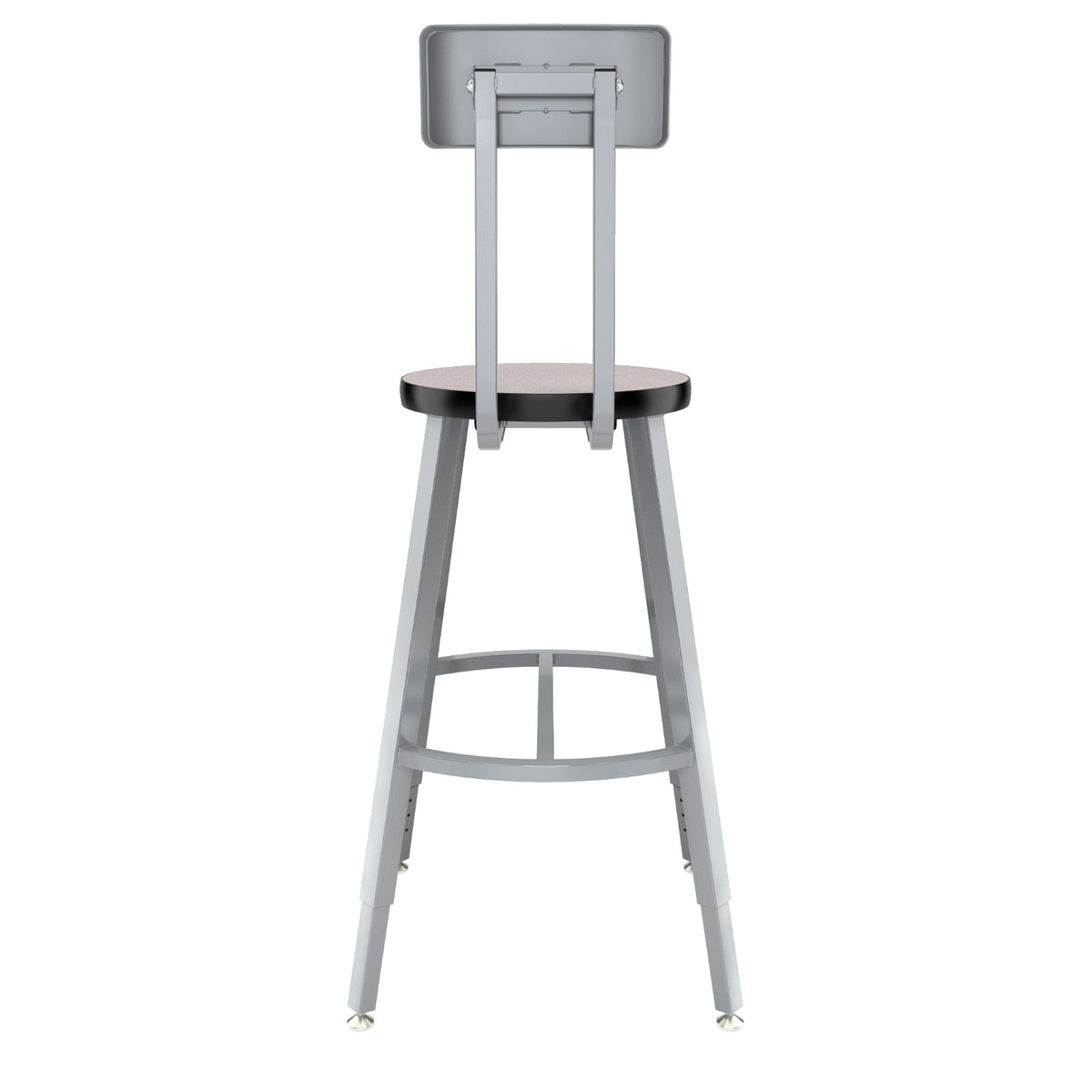 Titan Adjustable Height Stool with Backrest, Laminate Seat with MDF Core/ProtectEdge, 24-32" Seat Height