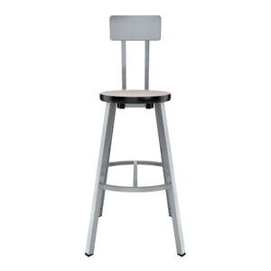 Titan Stool with Backrest, Laminate Seat with Particleboard Core/T-Mold Edge, 30" Seat Height