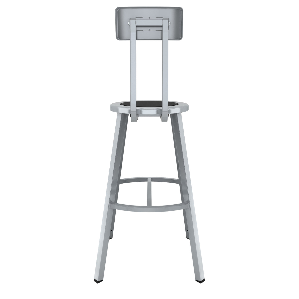 Titan Stool with Backrest, Steel Seat with Black Poly Center, 30" Seat Height