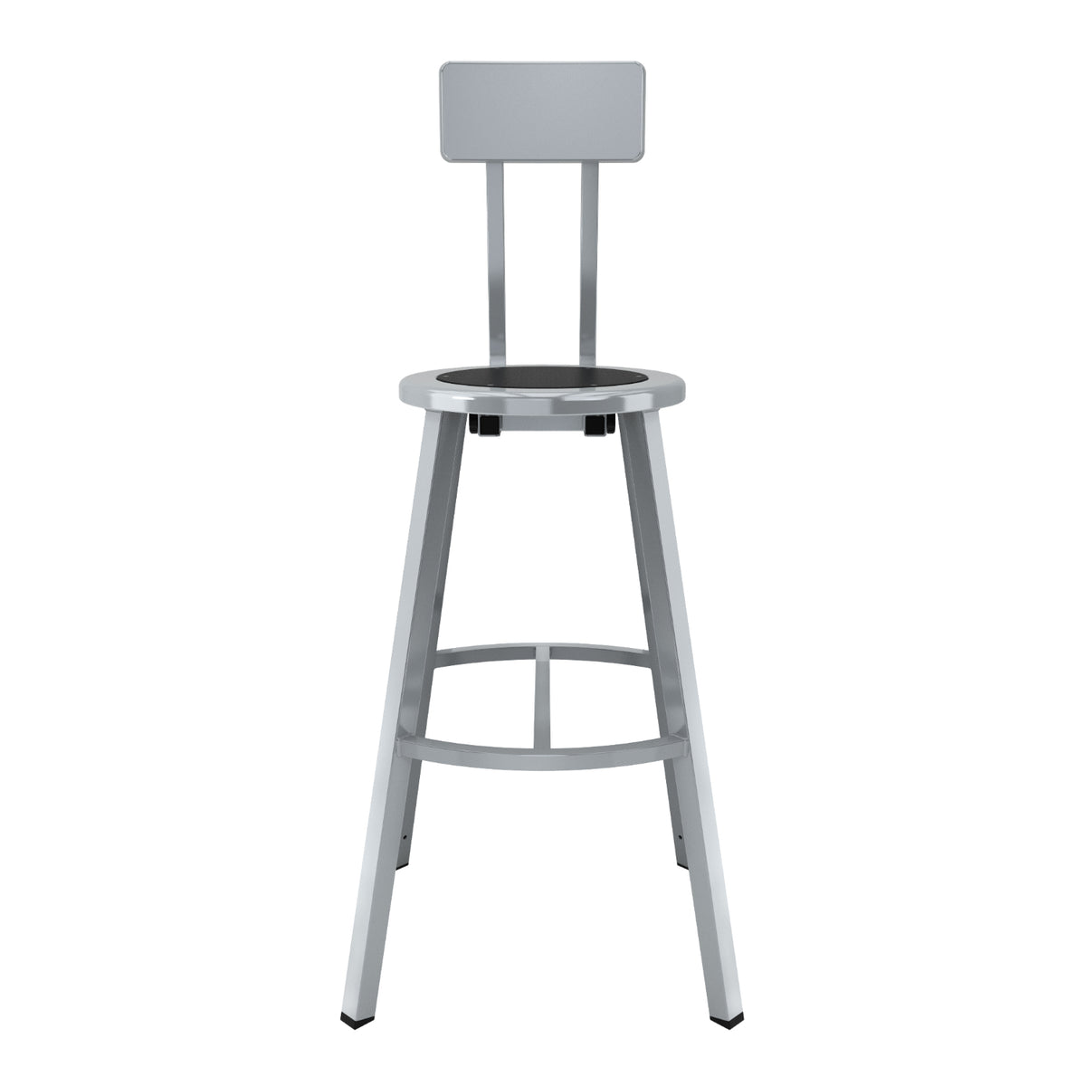 Titan Stool with Backrest, Steel Seat with Black Poly Center, 30" Seat Height