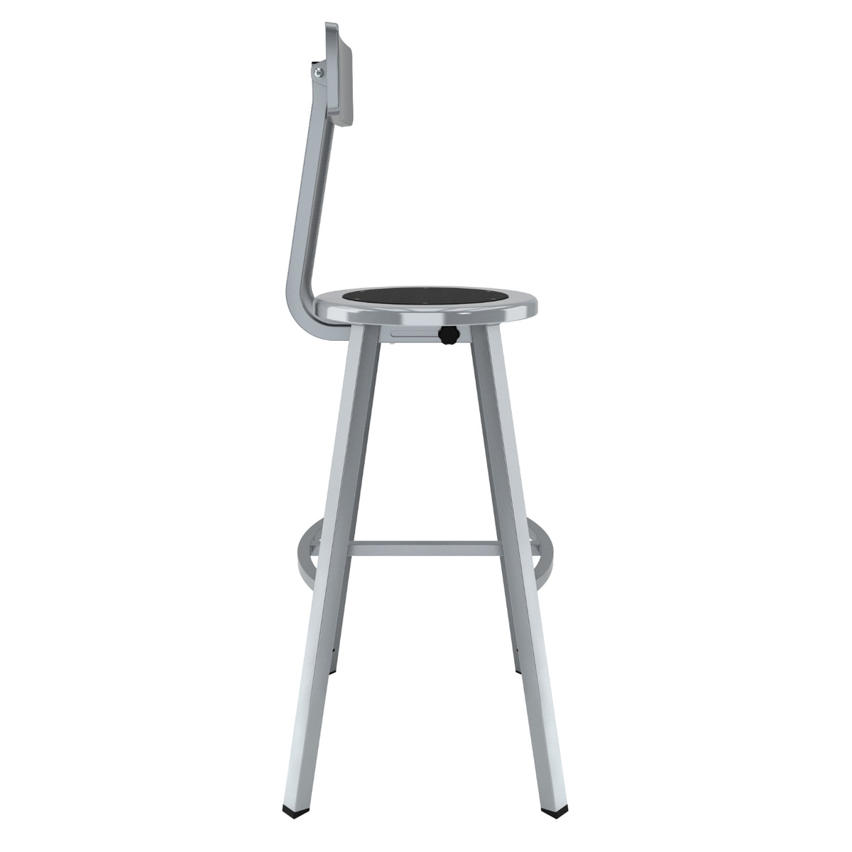 Titan Stool with Backrest, Steel Seat with Black Poly Center, 30" Seat Height