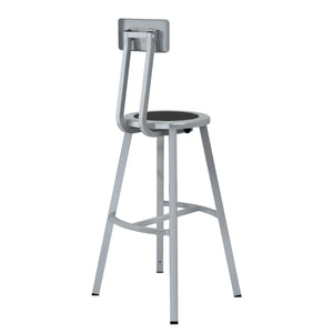 Titan Stool with Backrest, Steel Seat with Black Poly Center, 30" Seat Height