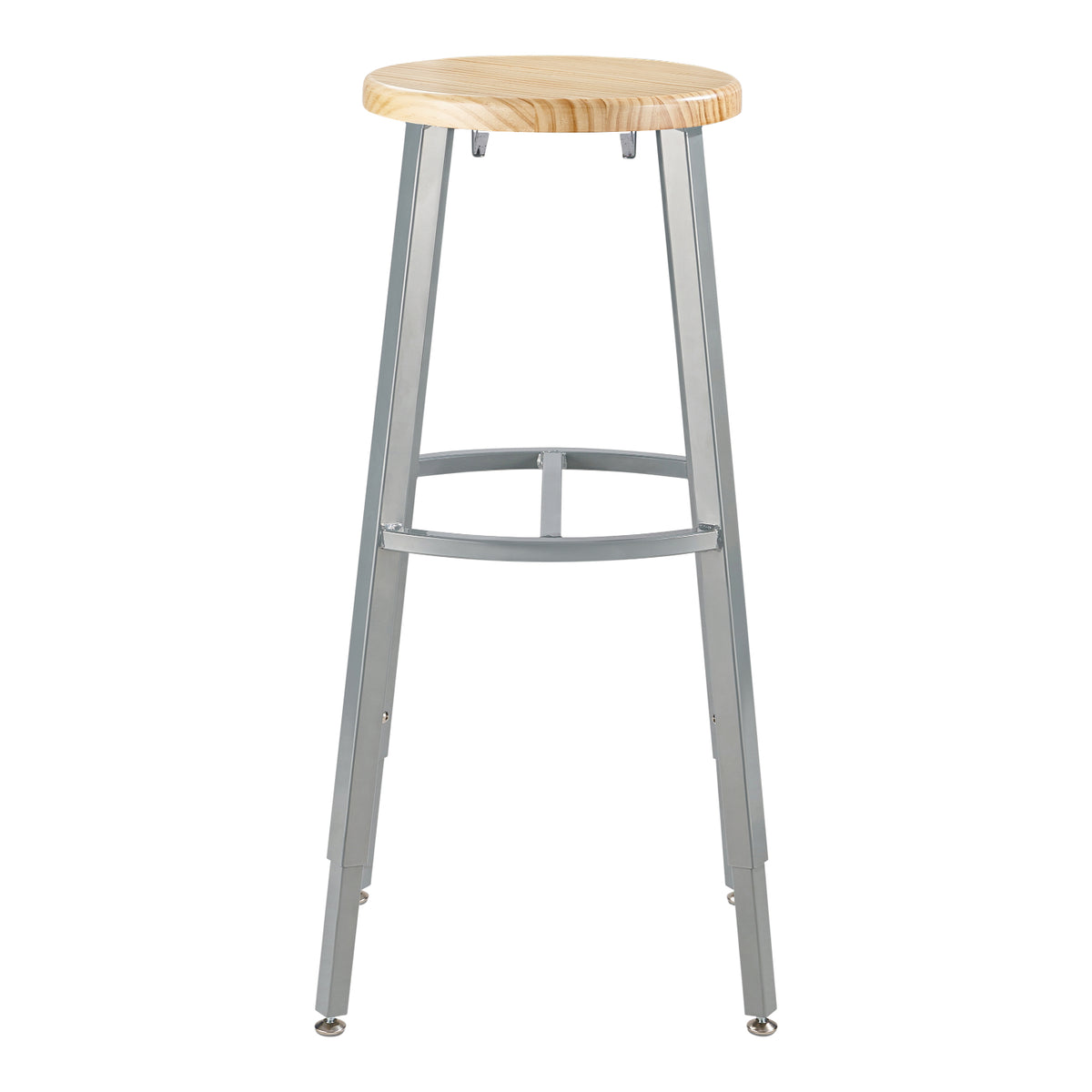Titan Adjustable Height Stool, Solid Oak Seat, 30-38" Seat Height