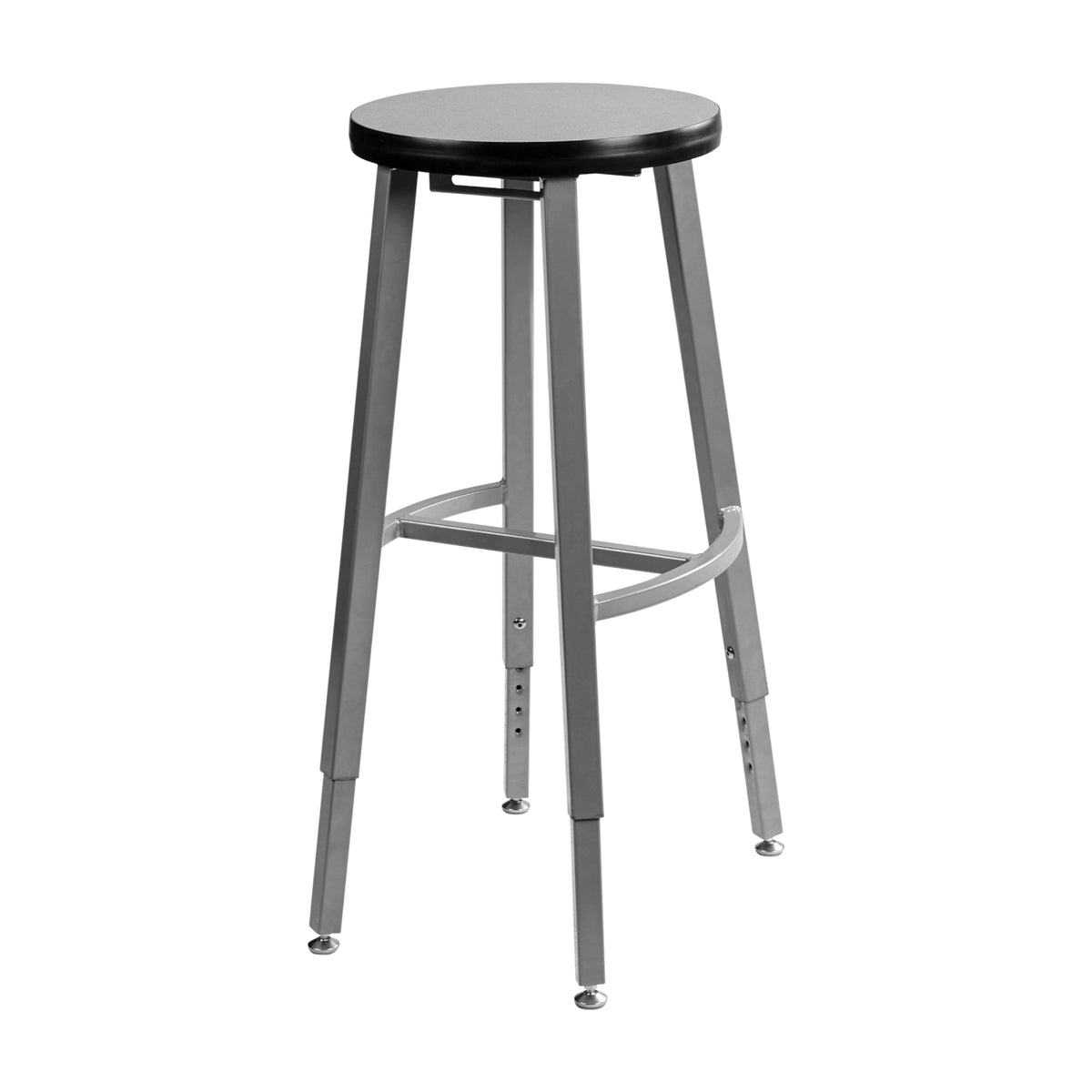 Titan Adjustable Height Stool, Laminate Seat with MDF Core/ProtectEdge, 30-38" Seat Height