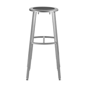 Titan Adjustable Height Stool, Steel Seat with Black Poly Center, 30-38" Seat Height