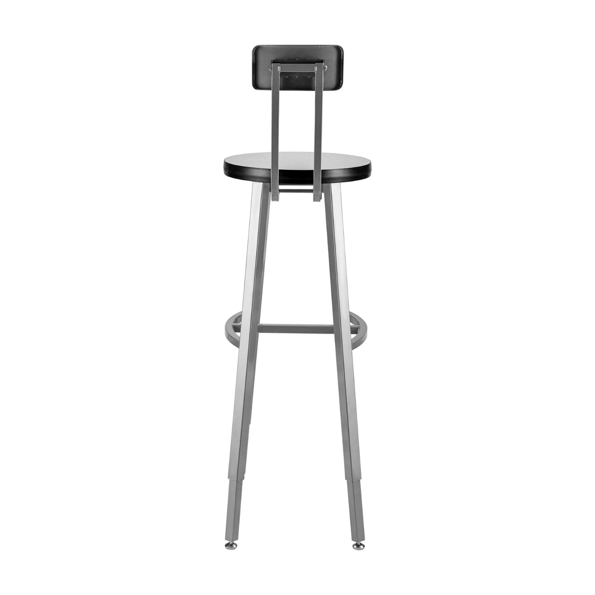 Titan Adjustable Height Stool with Backrest, Laminate Seat with MDF Core/ProtectEdge, 30-38" Seat Height