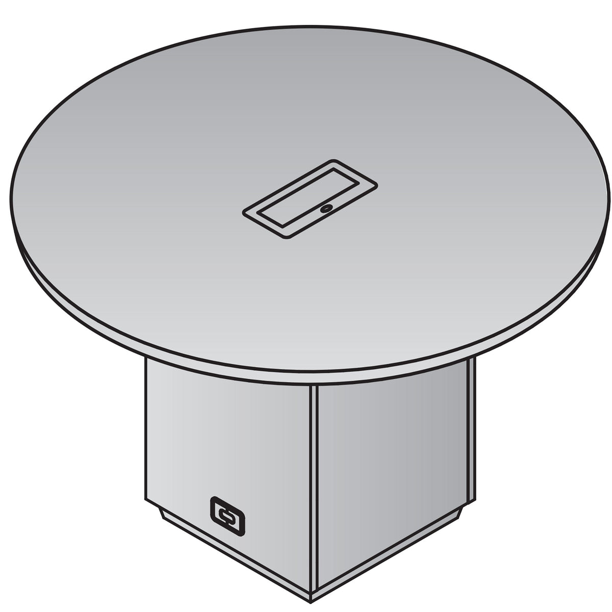 "Tuxedo White" 48" Round Table, White Top with Slate Grey Base