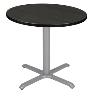 Cain 30" Round X-Base Breakroom Table, 29" Dining Height