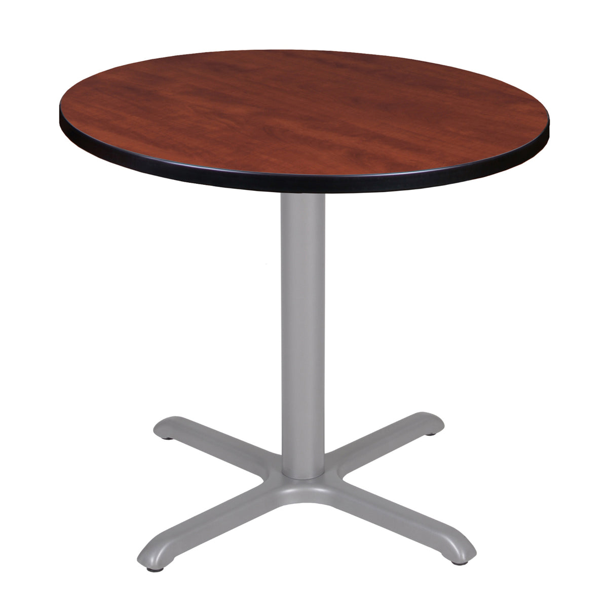 Cain 30" Round X-Base Breakroom Table, 29" Dining Height