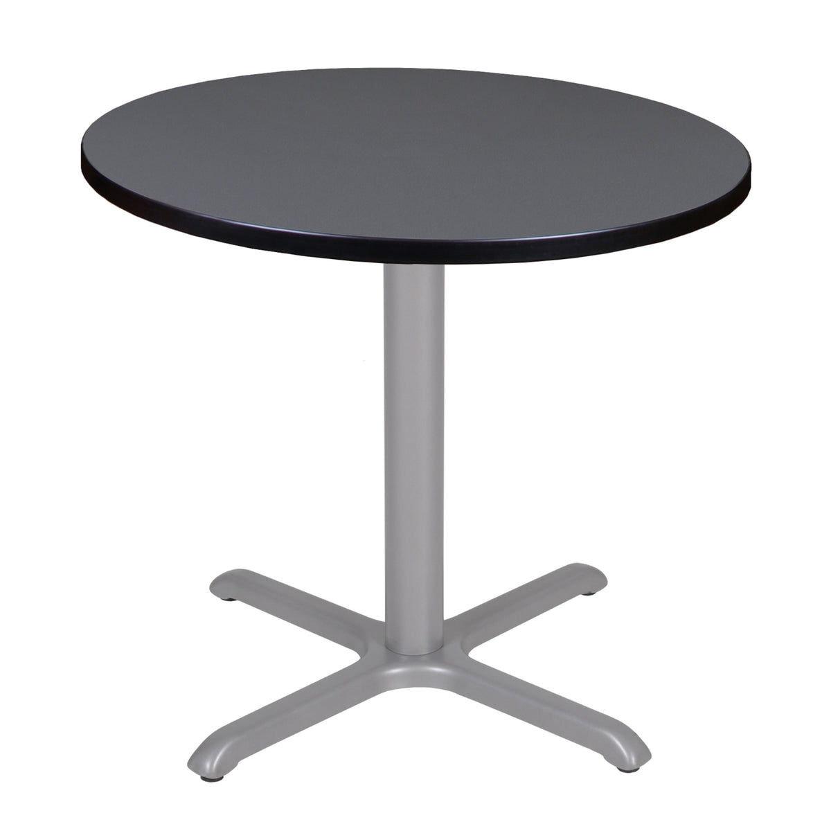 Cain 30" Round X-Base Breakroom Table, 29" Dining Height