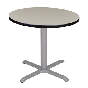 Cain 30" Round X-Base Breakroom Table, 29" Dining Height