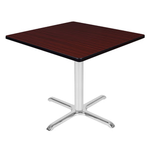 Cain 36" Square X-Base Breakroom Table, 29" Dining Height