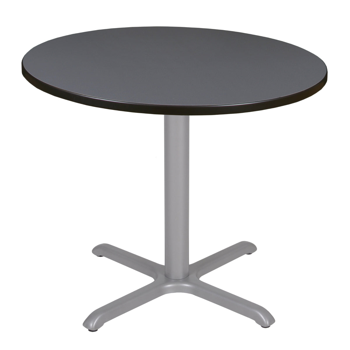 Cain 36" Round X-Base Breakroom Table, 29" Dining Height