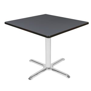 Cain 42" Square X-Base Breakroom Table, 29" Dining Height