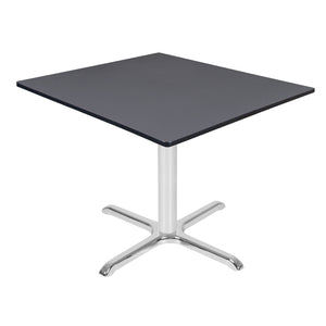 Cain 48" Square X-Base Breakroom Table, 29" Dining Height