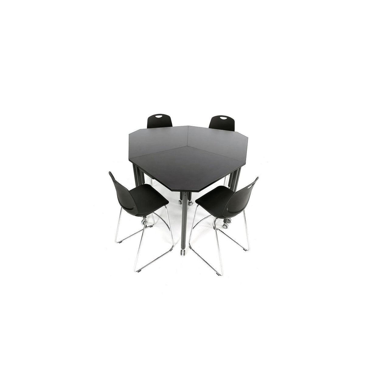 Muzo Tall Kite® Standing Height Mobile Flip-Top Folding/Nesting Table, Semi-Circle, 59" W x 29.5" D