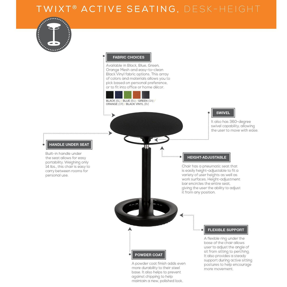 Twixt® Active Seating Stool, FREE SHIPPING