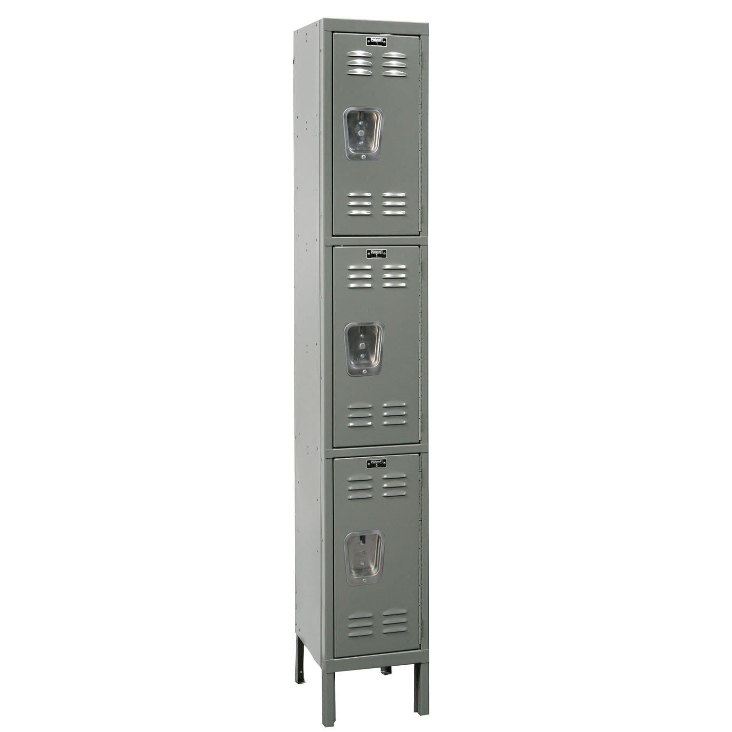 Premium Wardrobe Locker, Triple Tier, 12" W x 15" D x 78" H (24" H Openings), Assembled, One Wide