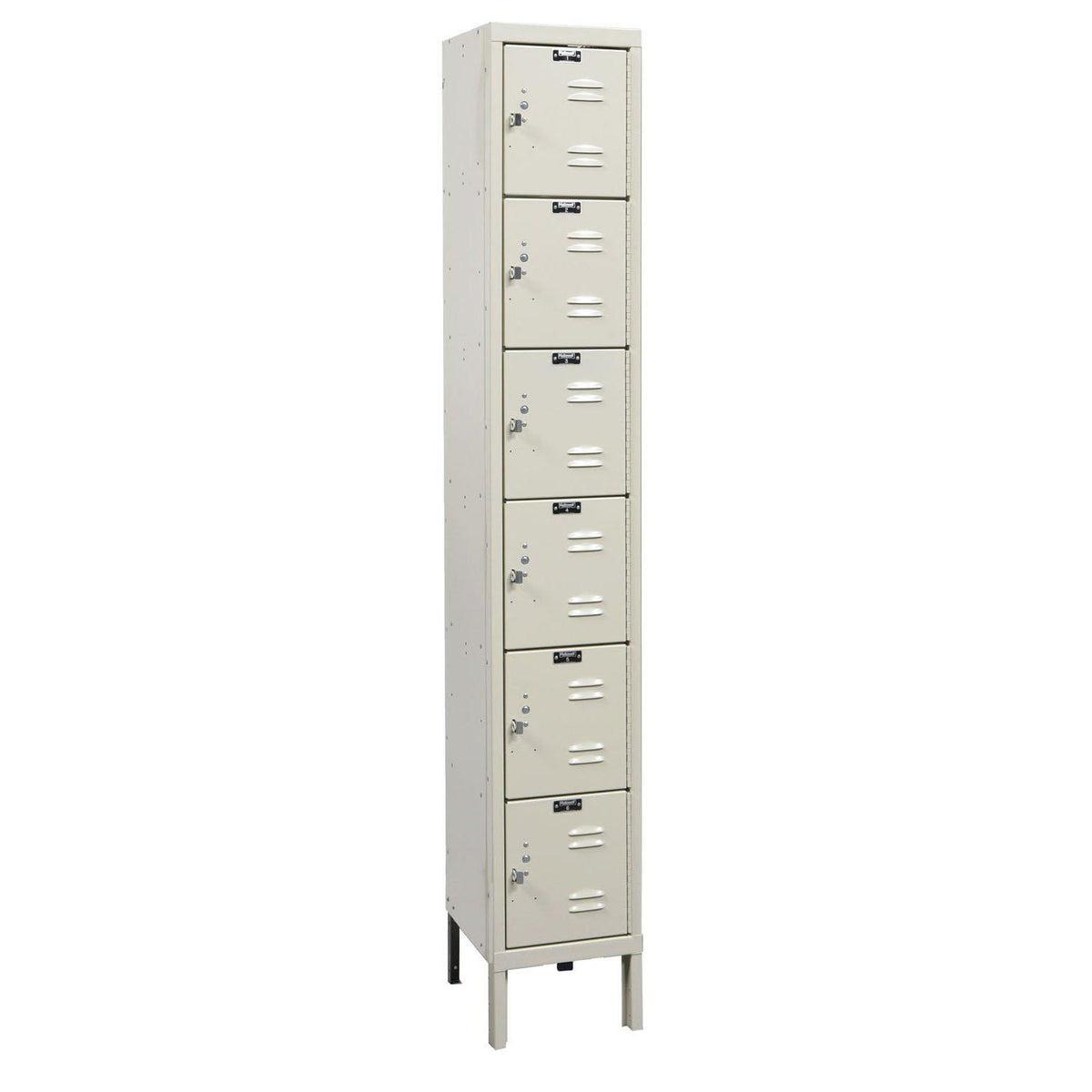 Premium 6-Tier Box Locker, 12" W x 15" D x 78" H (12" H Openings), Assembled, One Wide