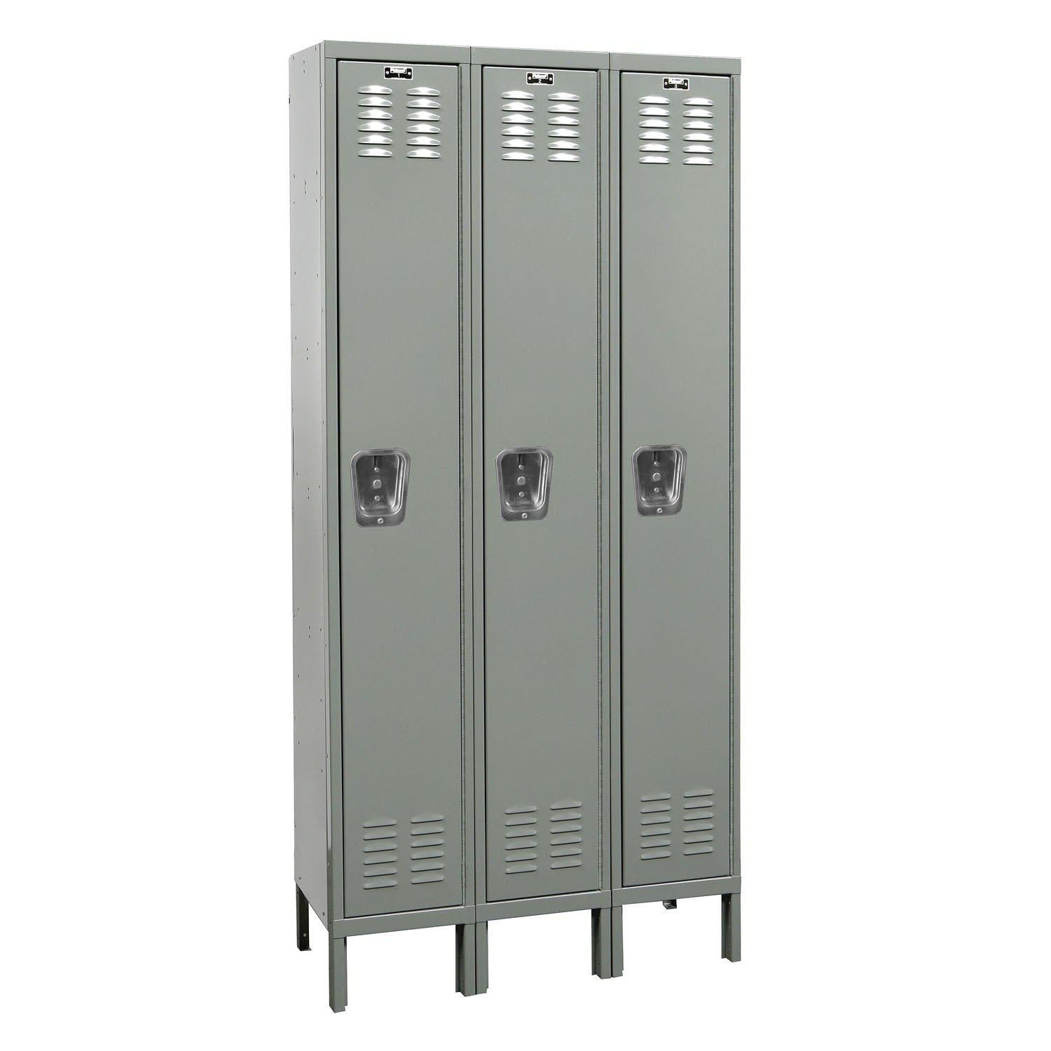 Premium Wardrobe Locker, Single Tier, 12" W x 15"D  x 78" H (72" H Opening), Assembled, Three Wide