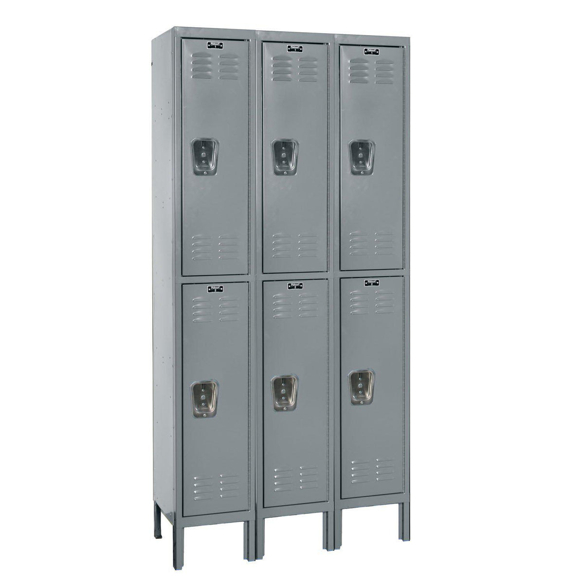 Premium Wardrobe Locker, Double Tier, 12" W x 12" D x 78" H (36" H Openings), Assembled, Three Wide