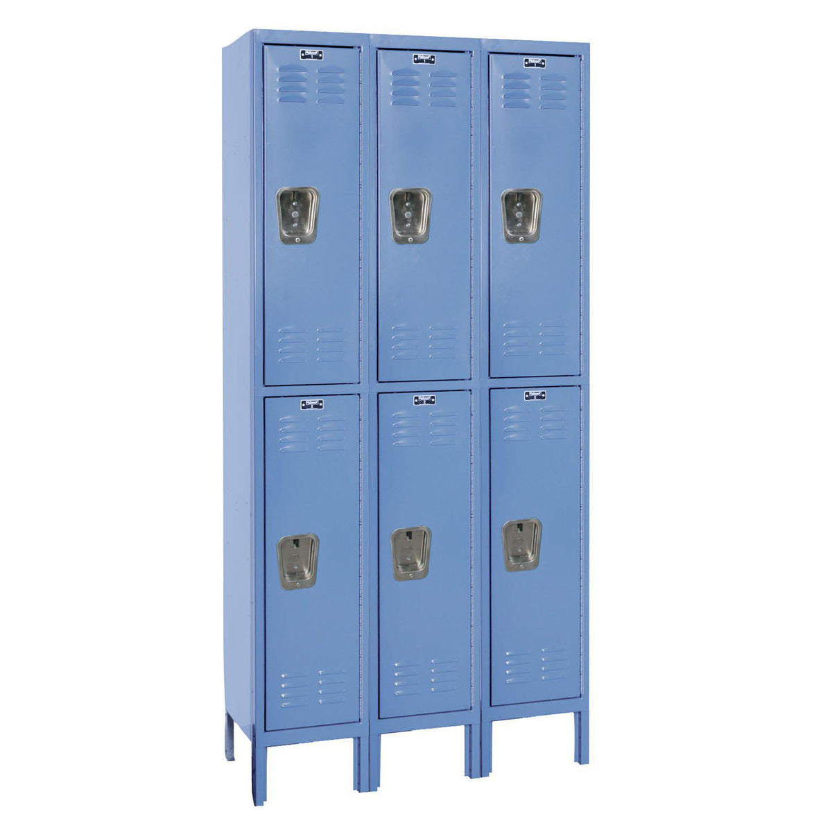 Premium Wardrobe Locker, Double Tier, 12" W x 12" D x 78" H (36" H Openings), Assembled, Three Wide