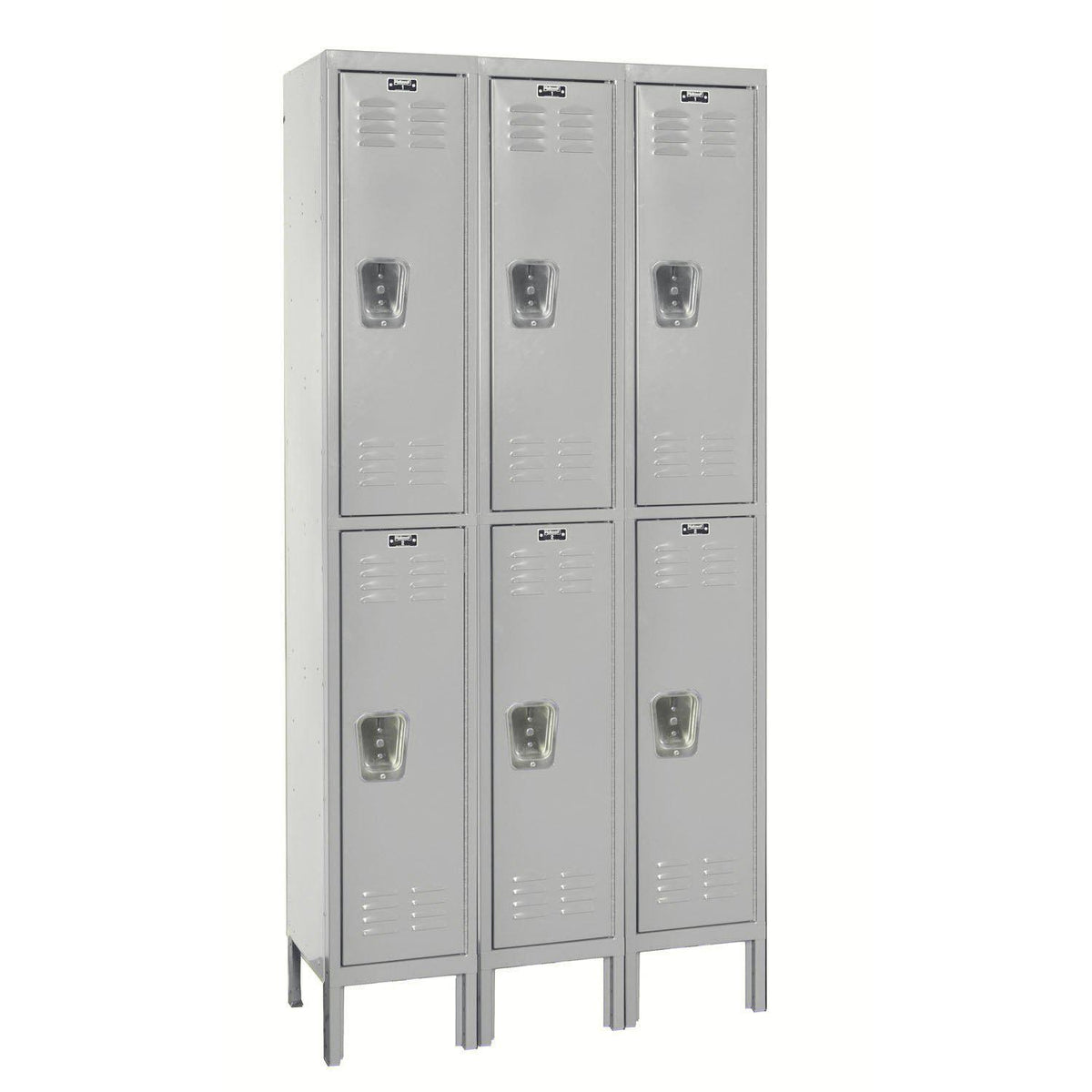 Premium Wardrobe Locker, Double Tier, 12" W x 12" D x 78" H (36" H Openings), Assembled, Three Wide