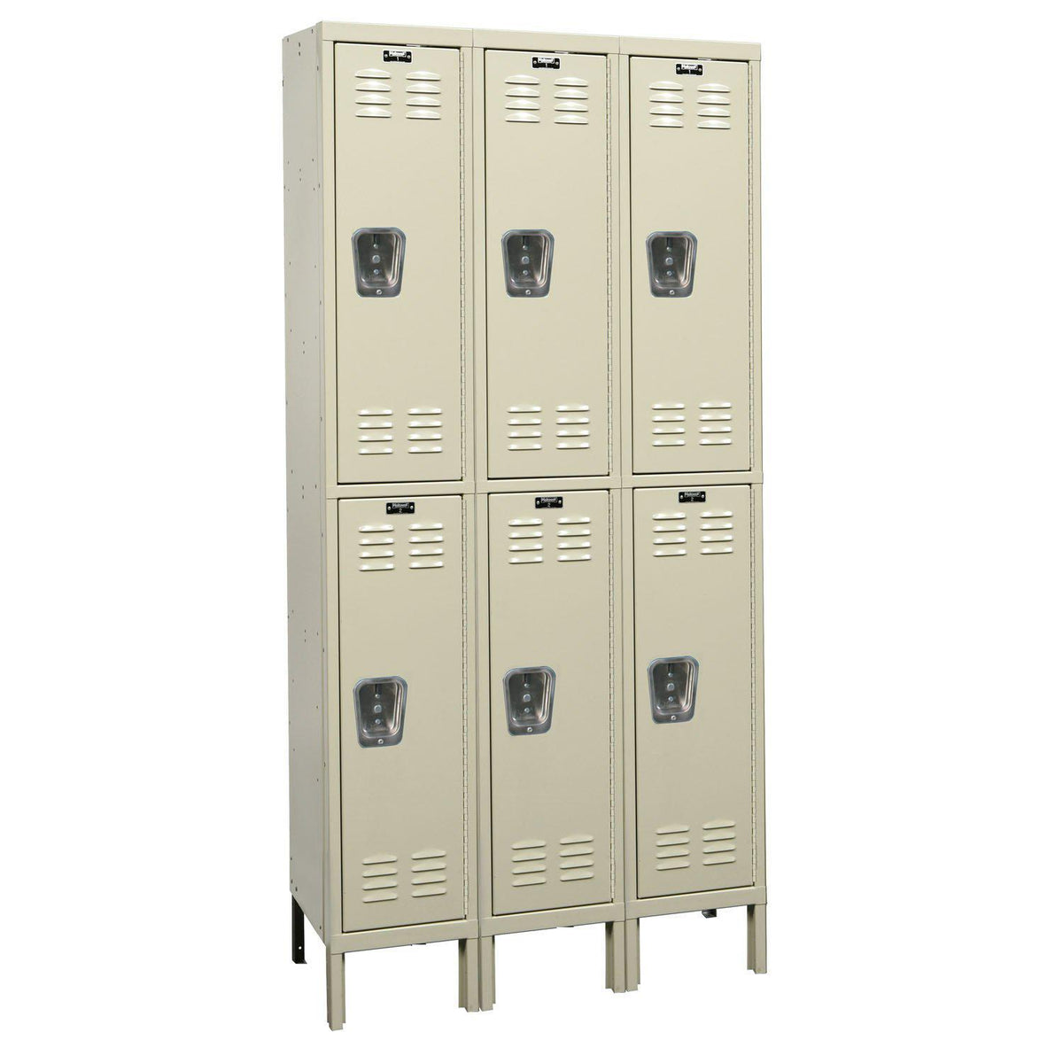 Premium Wardrobe Locker, Double Tier, 12" W x 18" D x 78" H (36" H Openings), Assembled, Three Wide