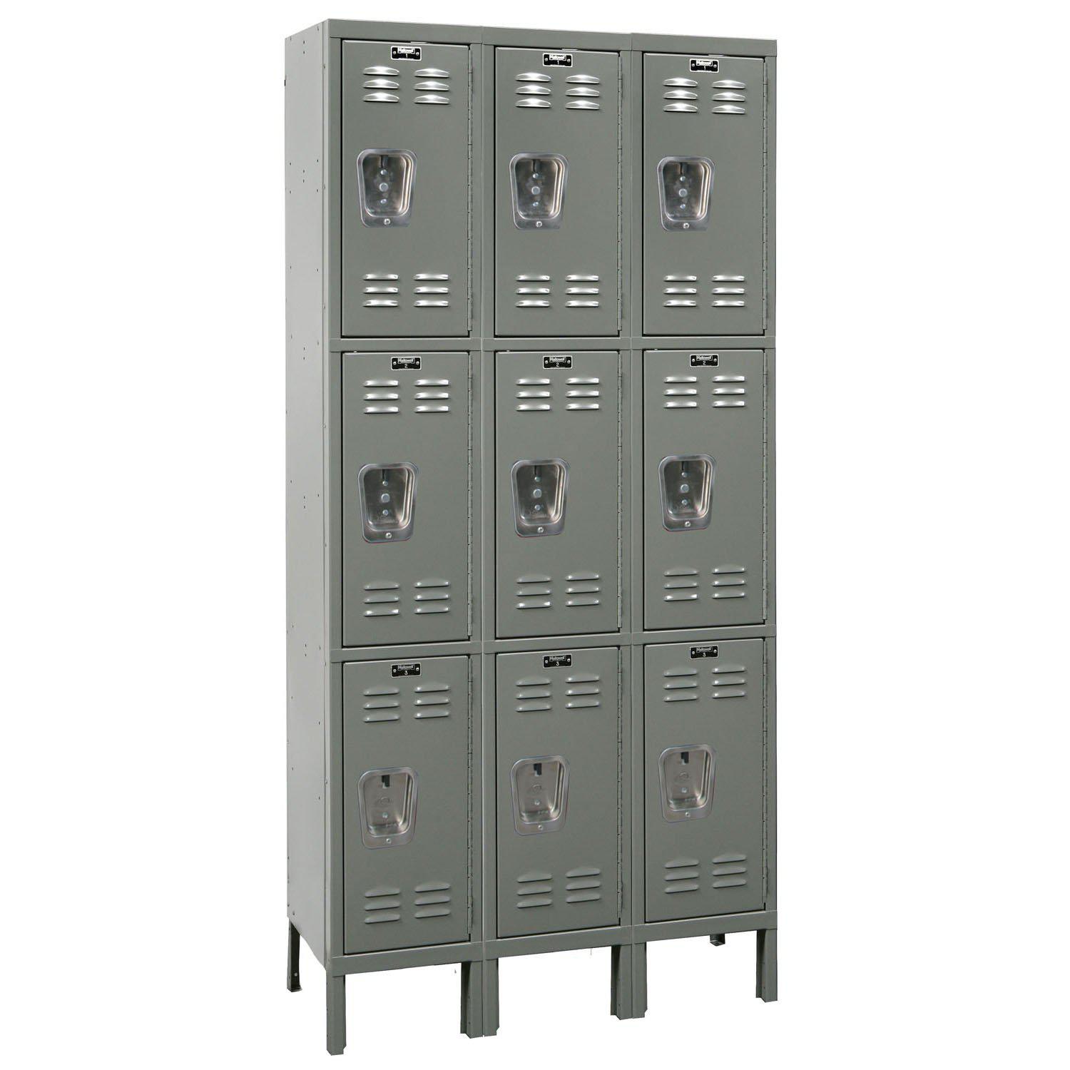 Premium Wardrobe Locker, Triple Tier, 12" W x 15" D x 78" H (24" H Openings), Assembled, Three Wide