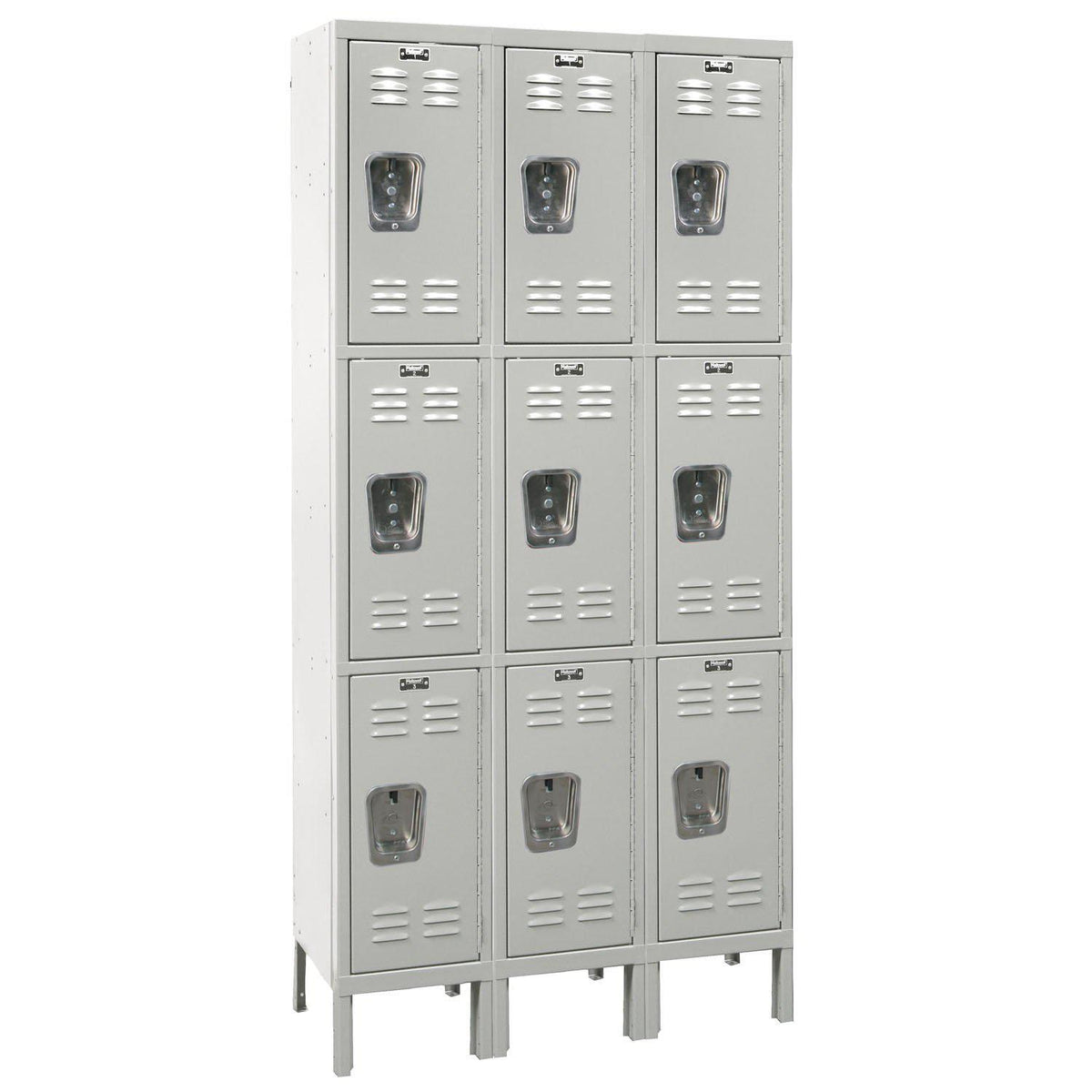 Premium Wardrobe Locker, Triple Tier, 12" W x 15" D x 78" H (24" H Openings), Assembled, Three Wide