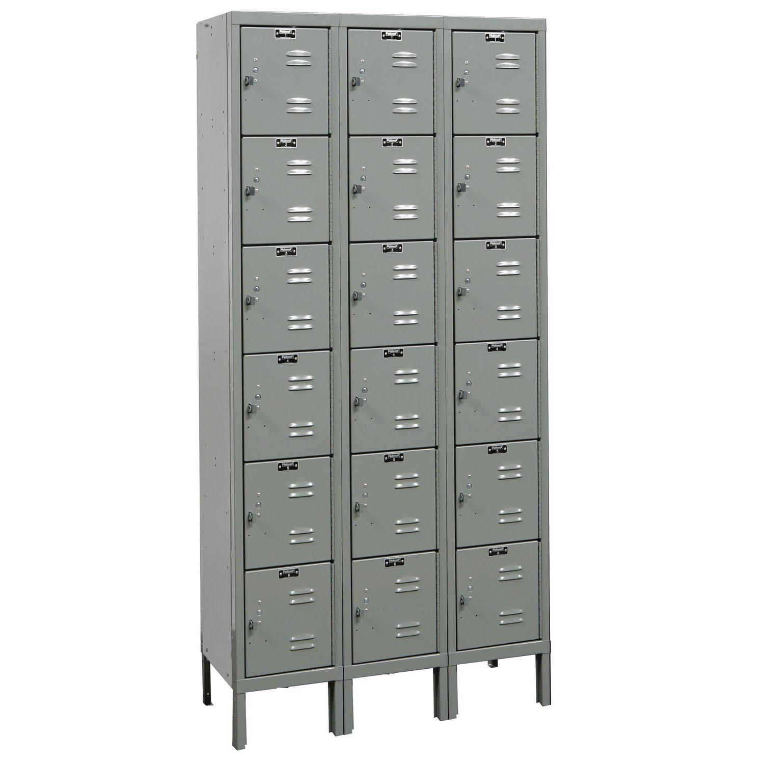 Premium 6-Tier Box Locker, 12" W x 18" D x 78" H (12" H Openings), Assembled, Three Wide