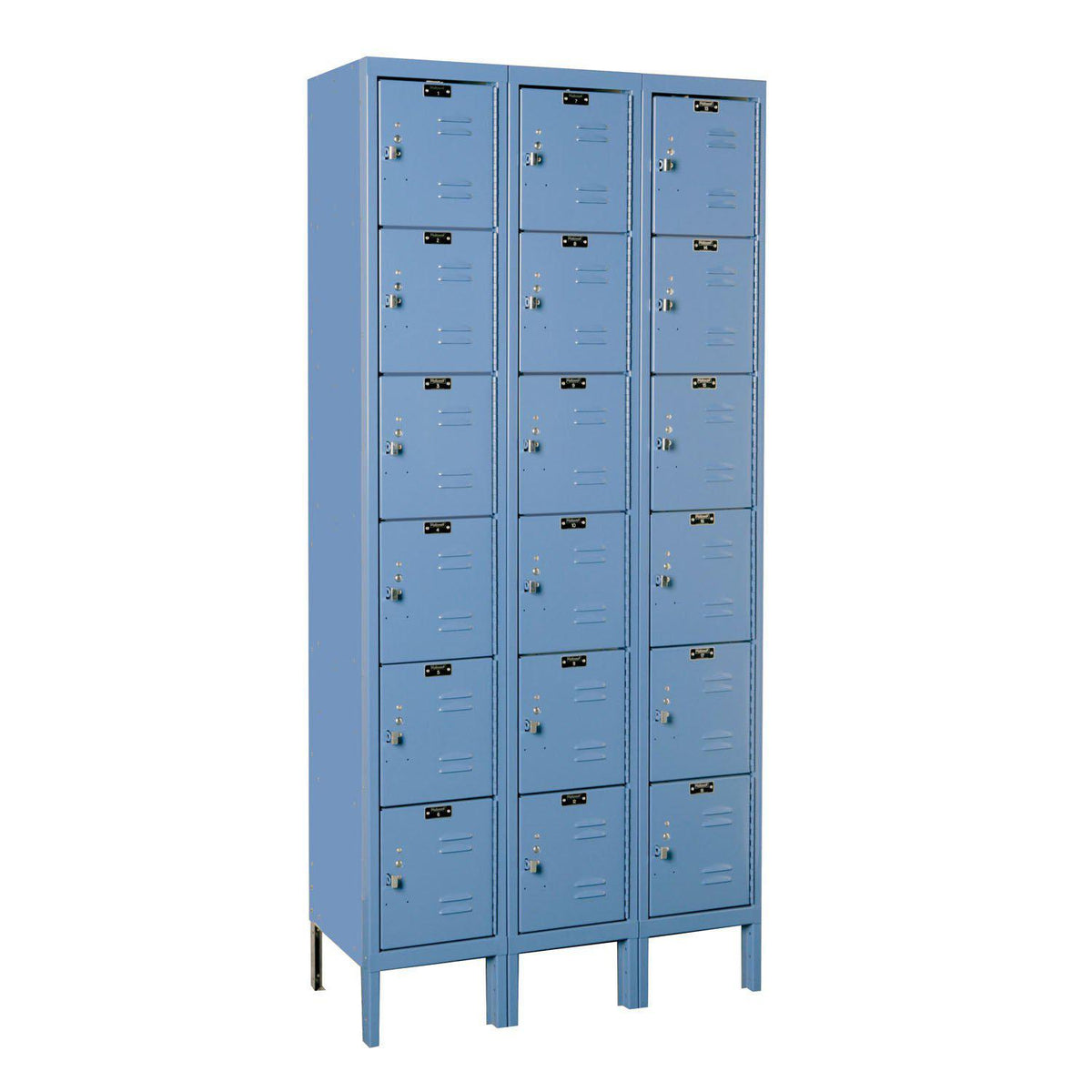 Premium 6-Tier Box Locker, 12" W x 15" D x 78" H (12" H Openings), Assembled, Three Wide