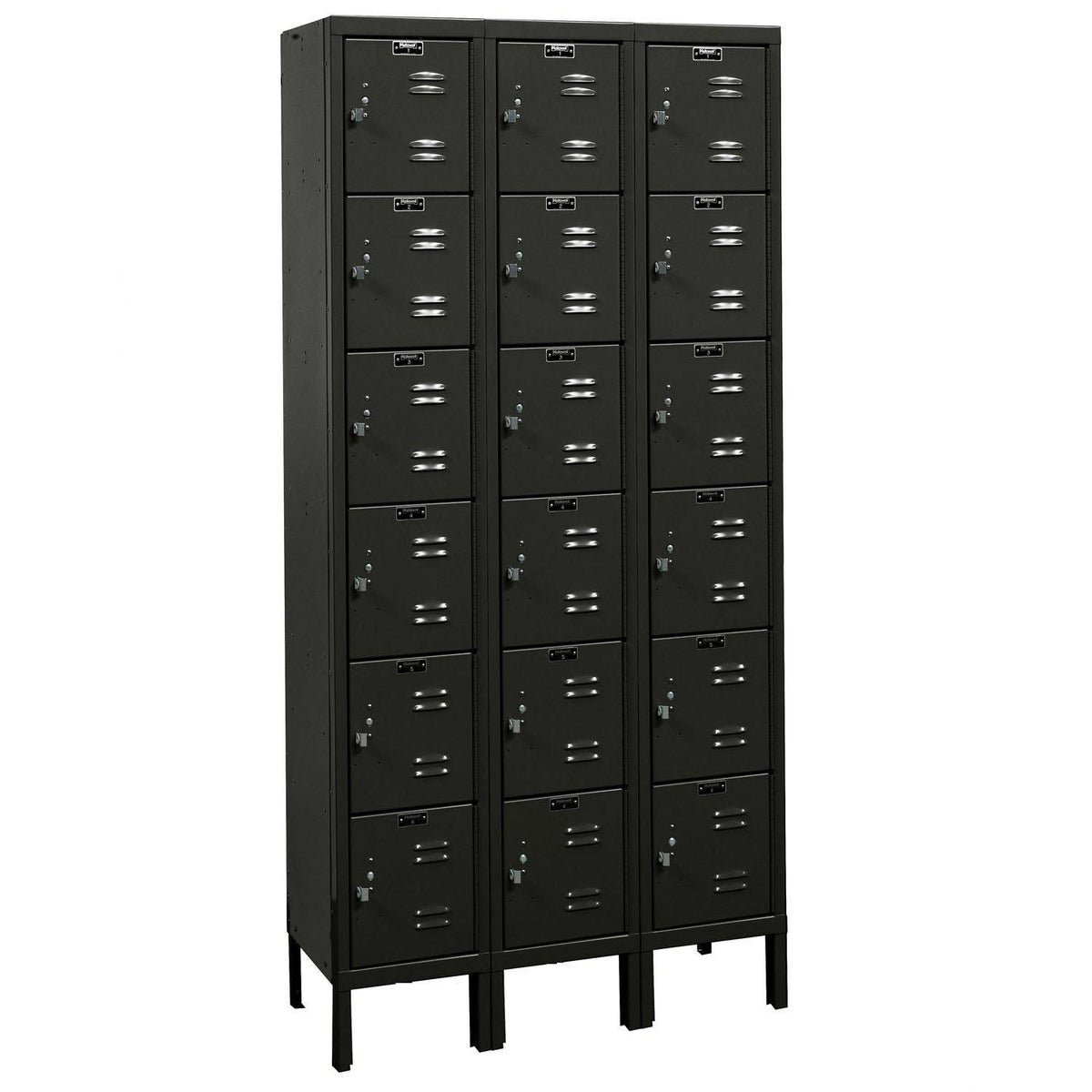 Premium 6-Tier Box Locker, 12" W x 18" D x 78" H (12" H Openings), Assembled, Three Wide