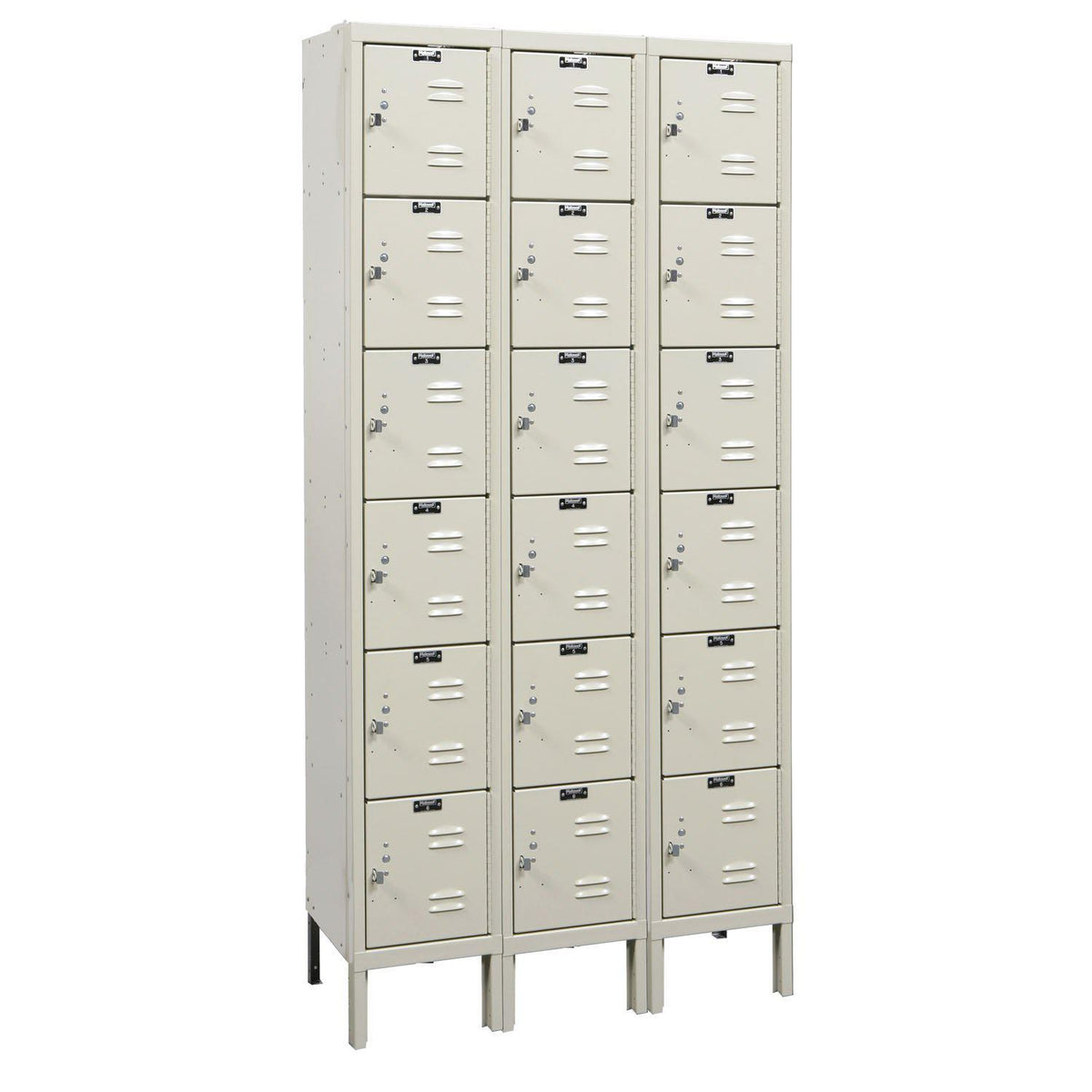 Premium 6-Tier Box Locker, 12" W x 18" D x 78" H (12" H Openings), Assembled, Three Wide