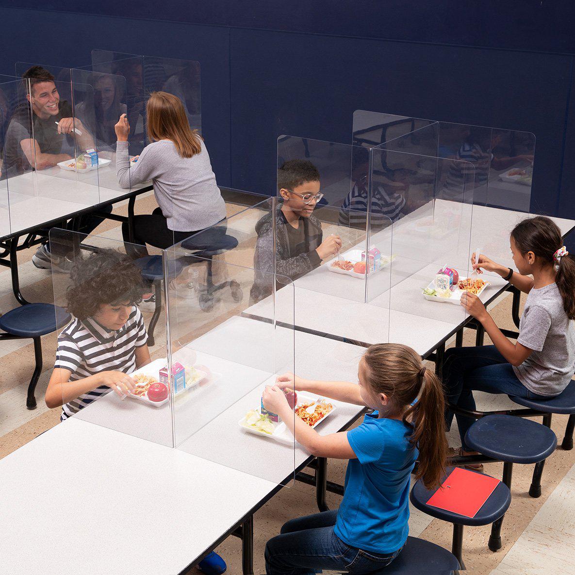 Classroom Bent-Edge Desktop Barrier and Sneeze Guard, 18" W x 14.5" x 18" H