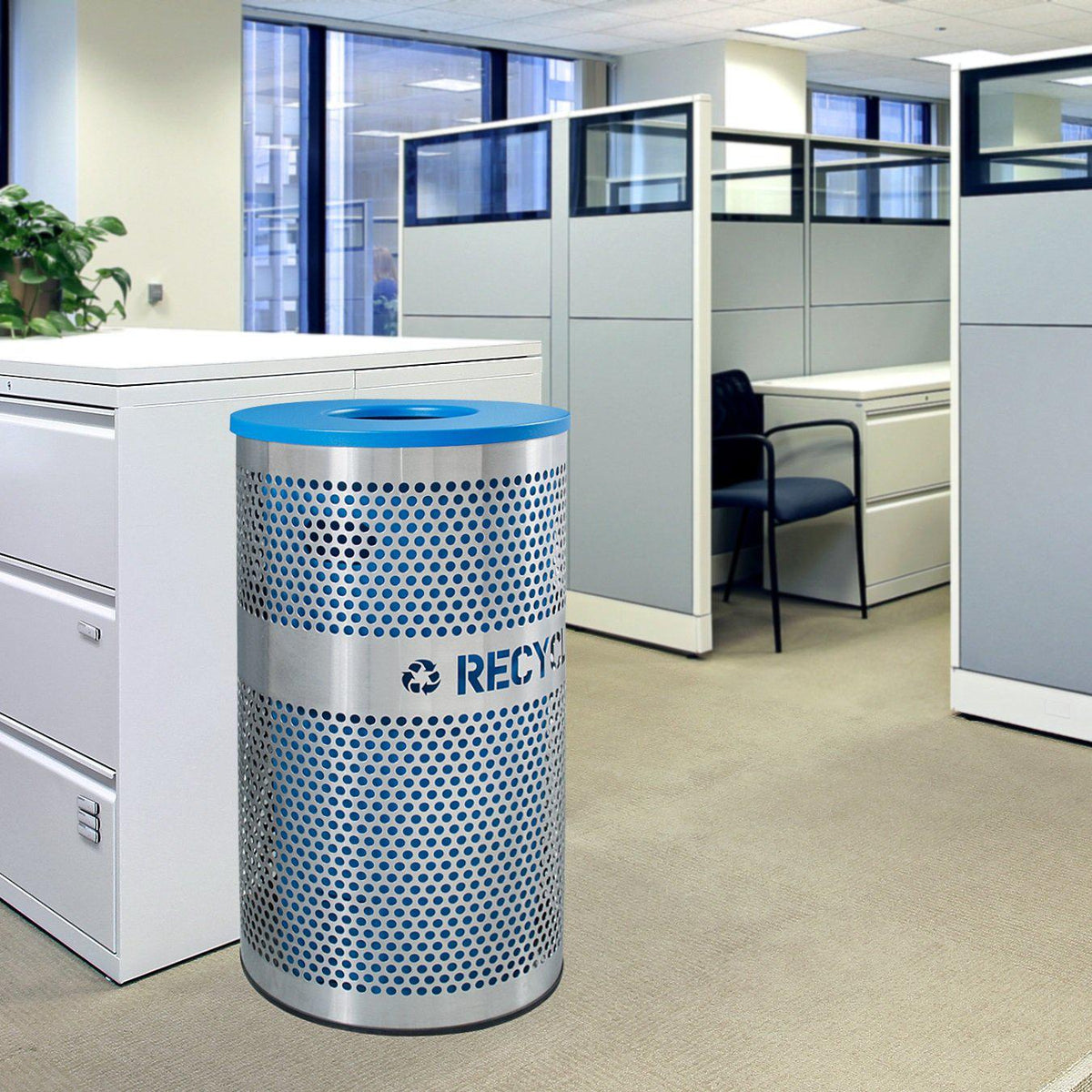 Venue Collection Indoor Recycling Receptacle, 33-Gallon Capacity