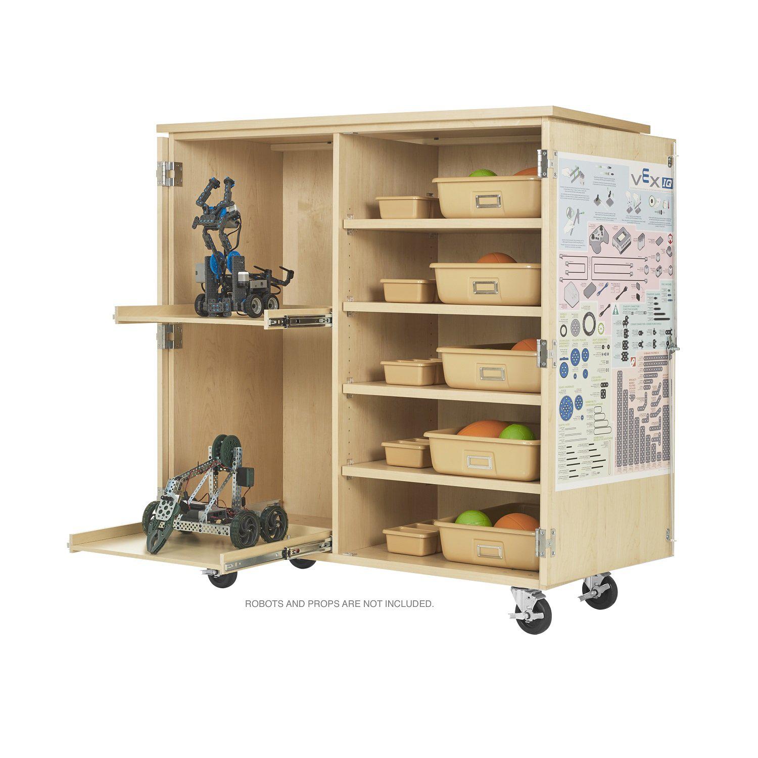 Mobile Robotics Storage Cabinet, Maple - NextGen Furniture, Inc.