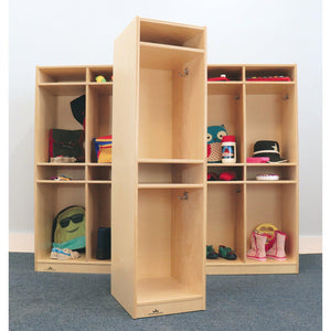 Single Two-Section Coat Locker with Cubby Storage Compartments