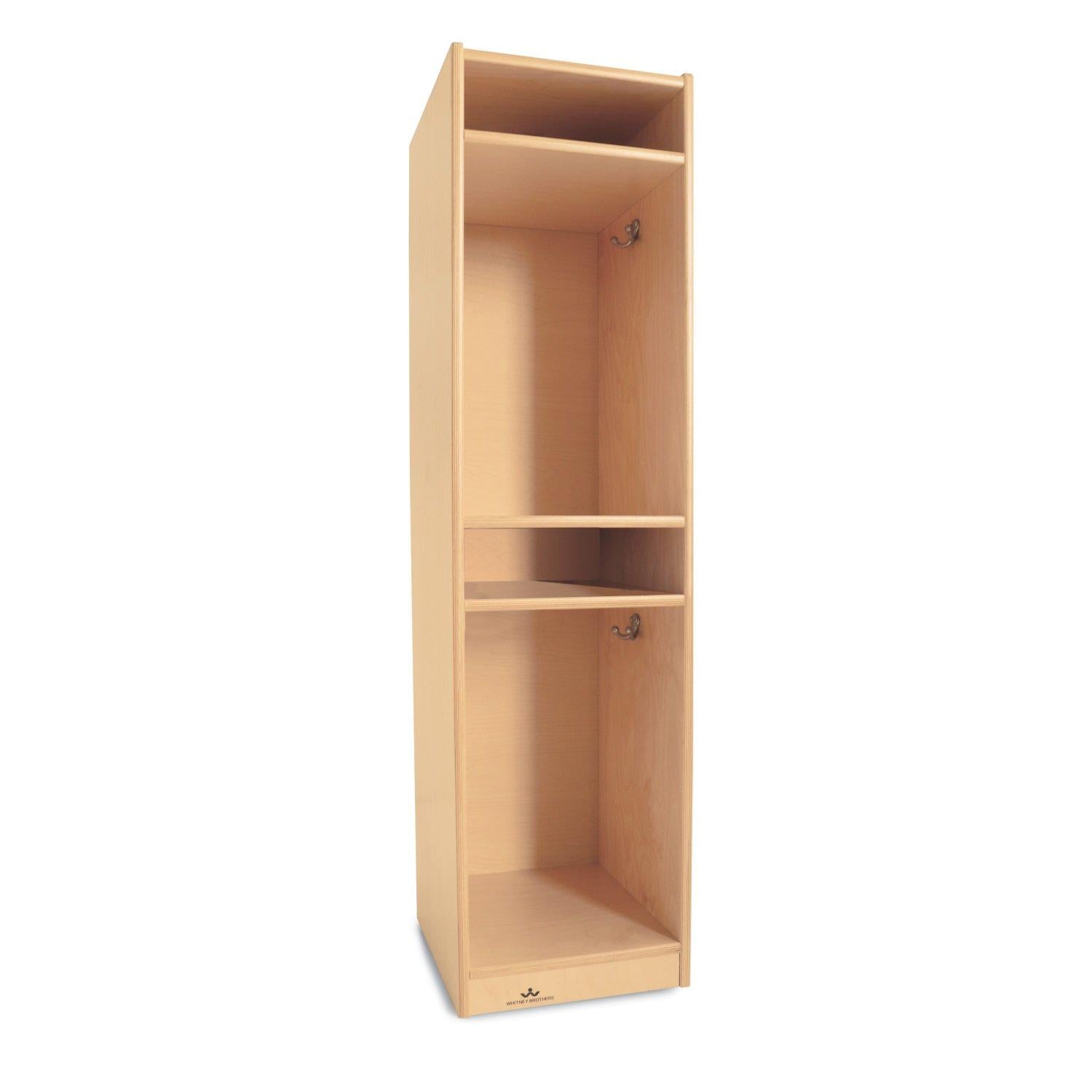 Single Two-Section Coat Locker with Cubby Storage Compartments