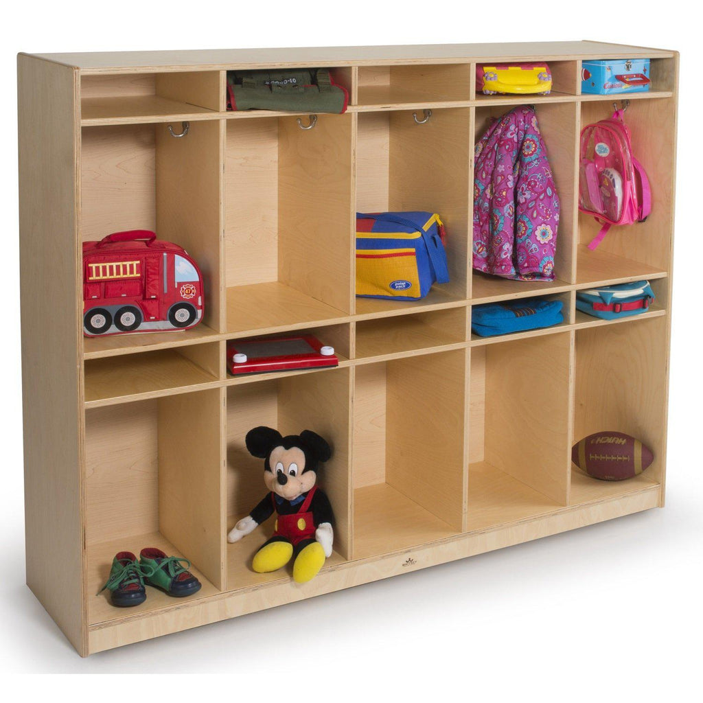 10-Section Storage Locker with 10 Small Trays with Lids, Classroom Fur