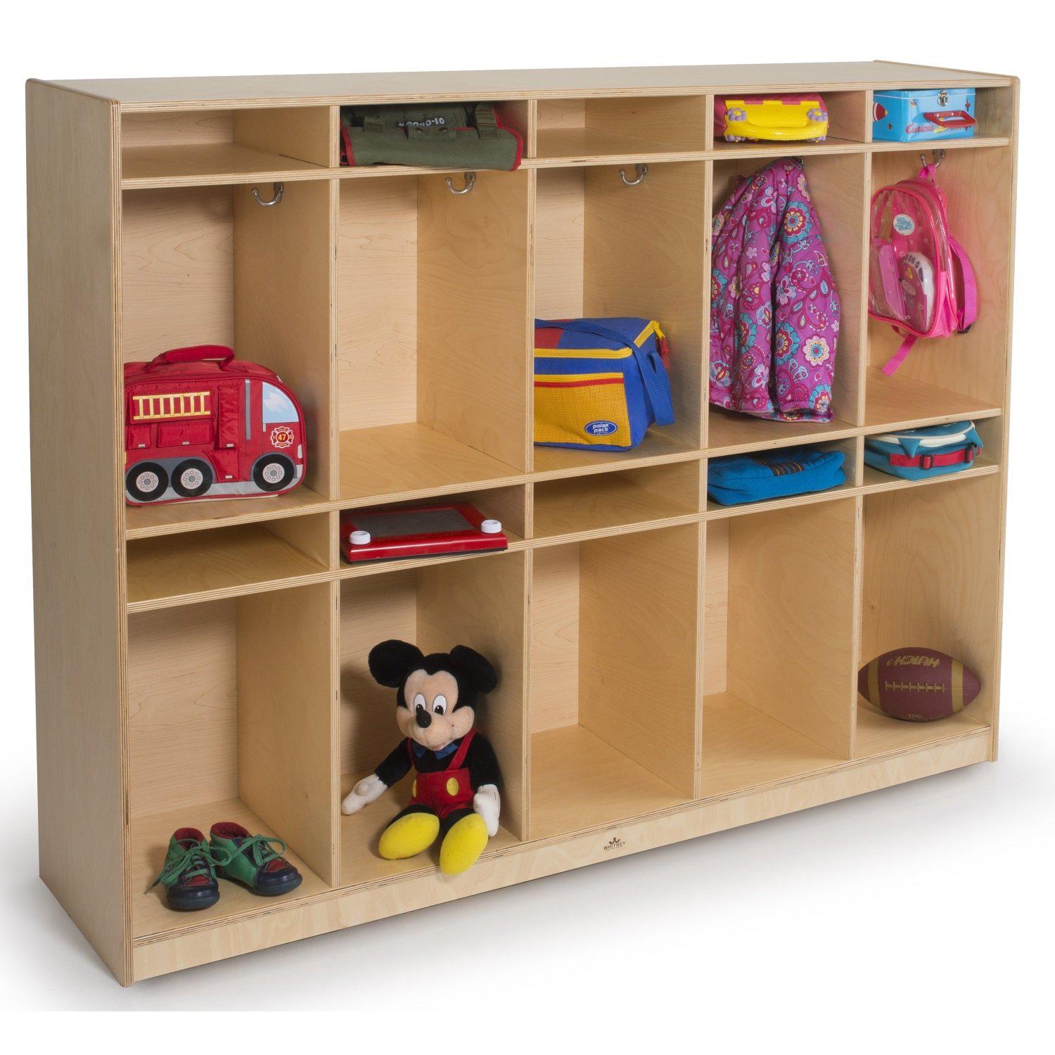 10 Section Coat Locker with Cubby Storage Compartments