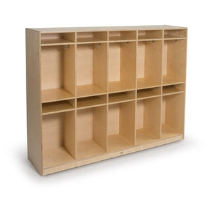 10 Section Coat Locker with Cubby Storage Compartments